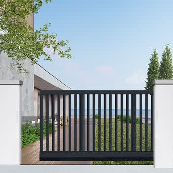 工厂大门电动悬浮门铝合金围墙大门户外铝艺别墅庭院门 庭院悬浮门01