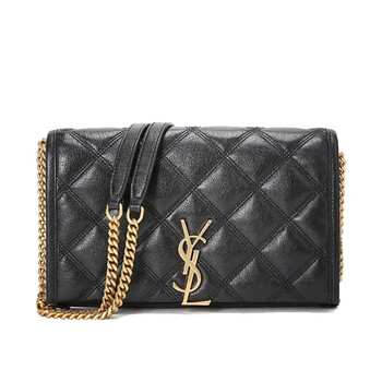 圣罗兰女包ysl女包包包becky链条包翻盖单肩斜挎包菱格羊皮革女士信封