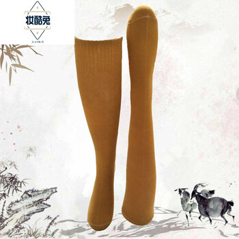 纯棉僧袜春夏秋冬季薄厚免绑腿出家人罗汉和尚尼姑大袜子土黄色免绑腿