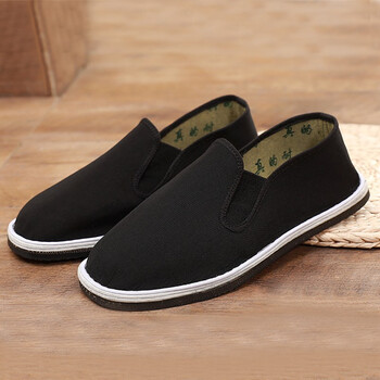 红青百年老北京布鞋男夏季透气休闲鞋千层底传统布鞋黑色工作鞋散步鞋