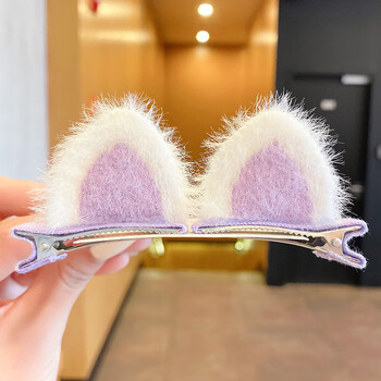 猫耳朵毛绒小对夹侧边刘海夹发卡碎发发饰顶夹女夹子发夹儿童头饰 4