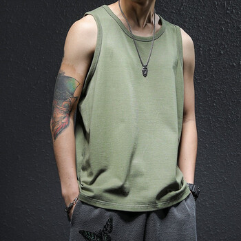 名面无袖t恤男宽松纯棉背心男士夏季休闲运动篮球坎肩男生夏天汗衫