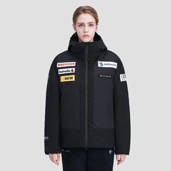 迪桑特descente瑞士国家滑雪队合作短款保暖运动羽绒服男女同款bk黑色