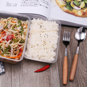 定制500ml一次性打包盒一次性塑料盒 快餐盒外卖 透明饭盒米饭盒 350