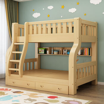 晴海歌全实木上下床双层床上下铺儿童床家用高低床小户型大人两层 爬