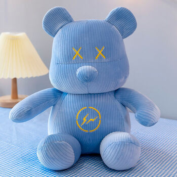 玩具呆萌可爱床上陪睡抱枕个性创意沙发靠枕女友闺蜜儿童礼物蓝色30cm