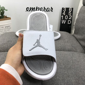 乔6代魔术贴运动休闲户外拖鞋沙滩鞋情侣款夏季磨凉鞋881473白灰36