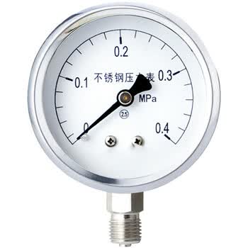 布莱迪 压力表 不锈钢耐振压力表 yn-100 m20*1.5 0～0.6mpa 1.5级|块