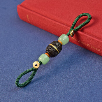 视车坊 手工金刚结挂绳双活扣汽车钥匙扣挂件朱砂沉香皮带钥匙扣男士