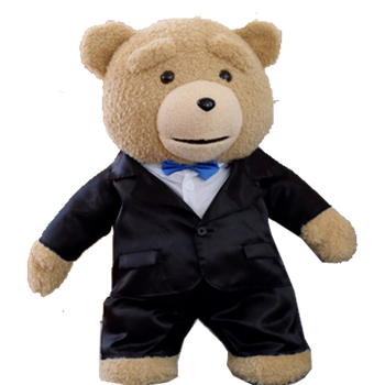 会说话的泰迪熊毛绒玩具ted熊贱熊公仔抱抱熊生日礼物布娃娃 黑色西装