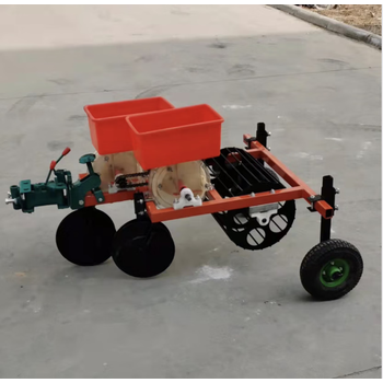 拖拉机微耕机适配双行花生打药覆膜精播机新款双行花生播种机起垄地用