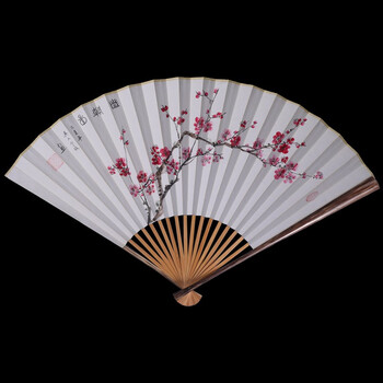 手捞坊95寸手绘折扇棕竹扇骨苏工扇面中国风古风汉服文玩礼品扇子岁朝
