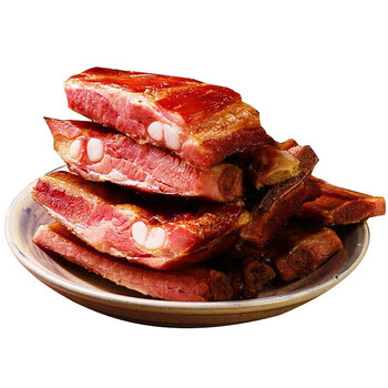 湖南特产农家自制柴火烟熏腊排骨前排带龙骨脊骨免切 腊排骨 3斤 腊