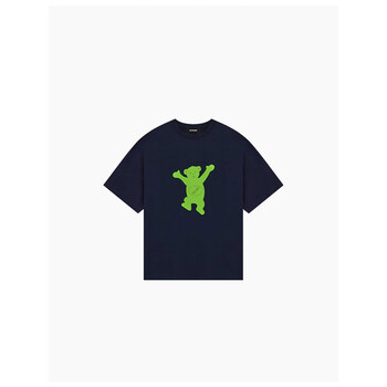 we11done22款限定teddy小熊印花宽松welldone短袖t恤宝蓝色royalbluem