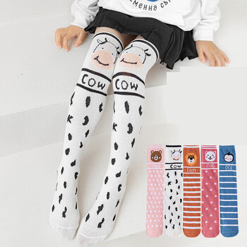 臻恬儿童长筒袜春秋女童中筒袜学生小腿袜宝宝可爱卡通高筒袜过膝袜子