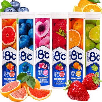 混合糖果口气清新香体糖 海亿8℃泡腾片(香橙味)80g【图片 价格 品牌