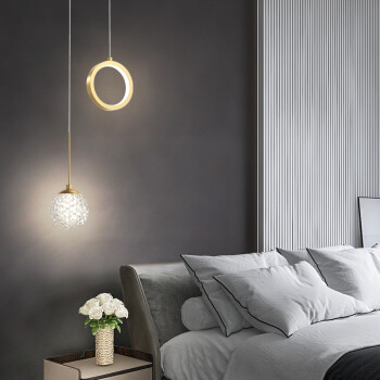 莱琪床头灯卧室吊灯轻奢现代简约长线可调高度北欧风格网红创意个性