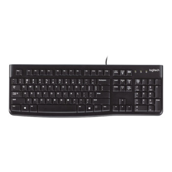 罗技K120键盘 USB口有线键盘 家用办公电脑笔记本键盘/带数字键盘全尺寸键盘/黑色