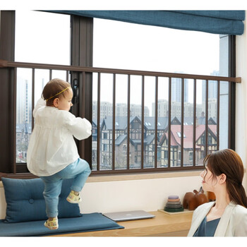 阳台栏杆安全护拦免打孔窗户栏儿童围栏落地窗室内飘窗护网防盗窗