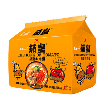统一 茄皇牛肉面五合一袋面 126g*5袋*6包/箱 严选新疆番茄 休闲方便