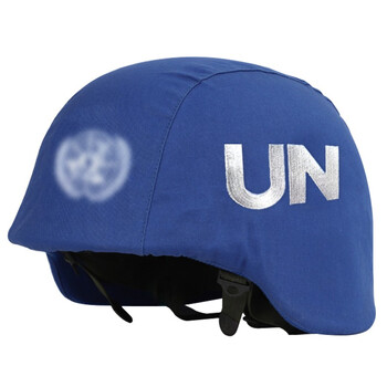 兵之友 蓝色维和un凯夫拉头盔套 头盔罩挂钩款 战术头盔盔布
