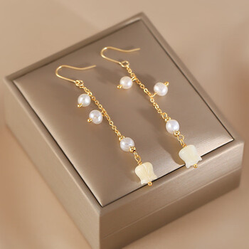 伊人意梦华录刘亦菲同款珍珠耳环长款流苏耳饰铃兰花朵耳坠仙女气质