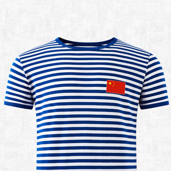 海军衫军训服t恤海魂衫双丝光棉短袖t恤中年男士男女同款刺绣夏季冰丝