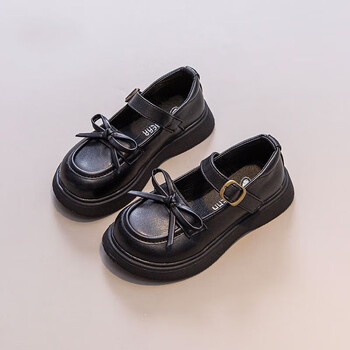 迪士尼(disney)女童黑色小皮鞋2023春季新款软底洛丽塔公主单鞋校园