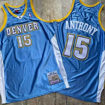 淘跃taoyue掘金队15号安东尼0304年复古丝光蓝色球衣丝光棉蓝色s