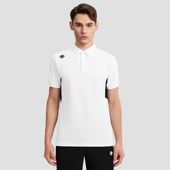 descente迪桑特 训练运动健身男子新款tough透气短袖polo衫 wt-white
