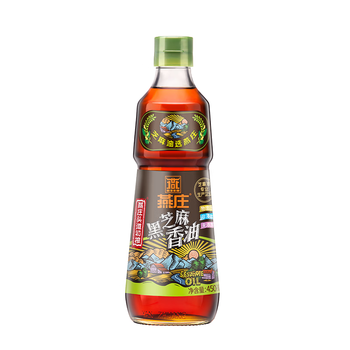 燕庄 香油450ml【一级】头道初榨纯黑芝麻油 凉拌火锅油碟调味