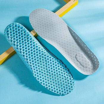 汗透气跑步椰·子鞋垫学生军训减震篮球防臭鞋垫 小发泡(一双装)蓝色