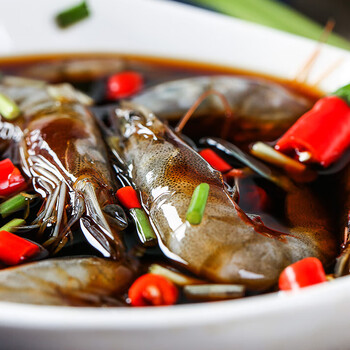 虾？谖虾生呛大虾醉虾甜虾刺身虾腌制对虾即食罐装