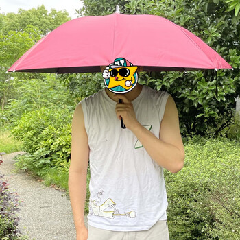 钓鱼伞遮阳折叠伞头戴式雨伞头顶男钓鱼伞三折叠小号雨上伞头伞帽防雨