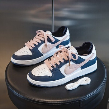 官网女鞋小白鞋女新款影子灰运动鞋女百搭板鞋aj空军一号 蓝色 35