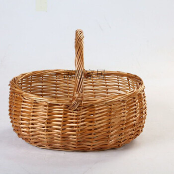 柳瑞轩柳编野餐篮采摘篮伴手礼篮礼品篮水果篮花篮手提买菜篮子裸筐蒸