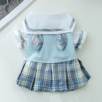 海澳德jk情侣制服裙宠物衣服狗狗猫咪格纹裙子防掉毛春夏季薄衣服小型
