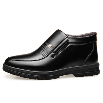 【京东好货】 新品老爷车品牌棉鞋男冬季保暖加绒男士高帮棉皮鞋真皮