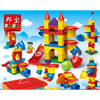 邦宝积木摩天轮管道教育大颗粒启智拼装拼搭3岁儿童教具玩具生日礼物