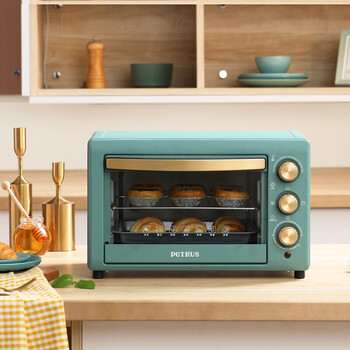 柏翠(petrus)家用多功能黄金容量电烤箱 烘焙蛋糕烤箱 18l pe2018