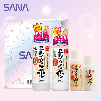 莎娜（SANA）豆乳美肤水乳经典保湿四件套（水乳正装+水乳中样）