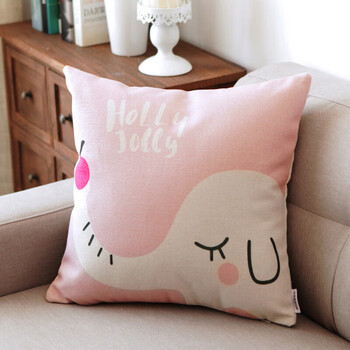 gfjyku新款韩式可爱卡通棉麻布艺抱枕靠枕套北欧沙发腰枕汽车办公室