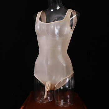 吊带紧身连体丝袜用品cd变装夜店女装大佬带连体衣服 肤色 jj闭口