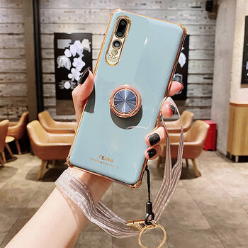 乔欢欢蕾丝挂绳适用于华为p20手机壳气囊防摔p20pro外壳全包保护套