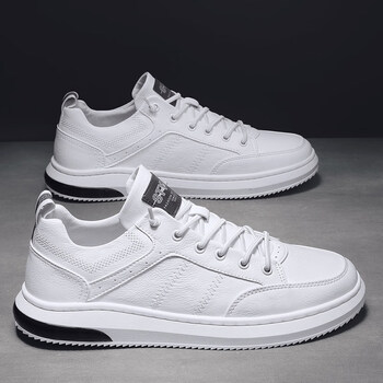 秋季男鞋透气新款鞋子男潮鞋休闲低帮小白鞋百搭白鞋潮流板鞋白色39