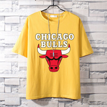 zhio公牛队23号篮球衣服短袖t恤男潮牌宽松大码学生休闲运动衫纯棉