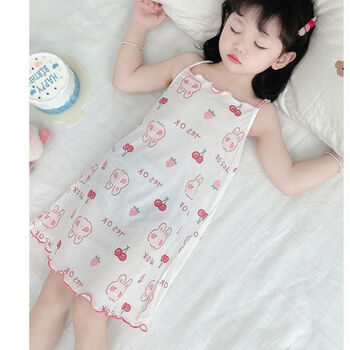 迪士尼女童睡裙莫代尔吊带裙夏季薄款淑女宝宝家居服女孩儿童睡衣冰丝