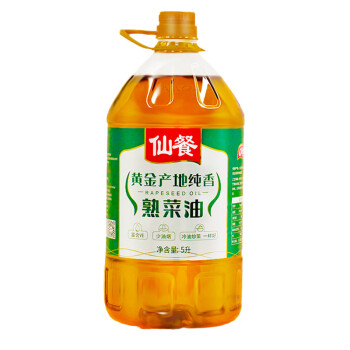仙餐牌黄金产地纯香熟菜籽油5L 非转基因食用油 四川风味 压榨菜油
