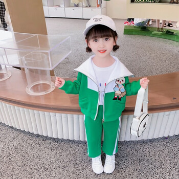 迪凡熊韩版女童休闲套装3潮酷时尚儿童秋装9中小童秋款两件套女宝宝