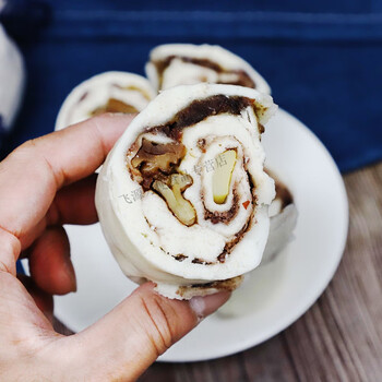 苏伯红允老北京金字宫门口贝勒红豆卷加热即食早餐家用速冻面食 板栗